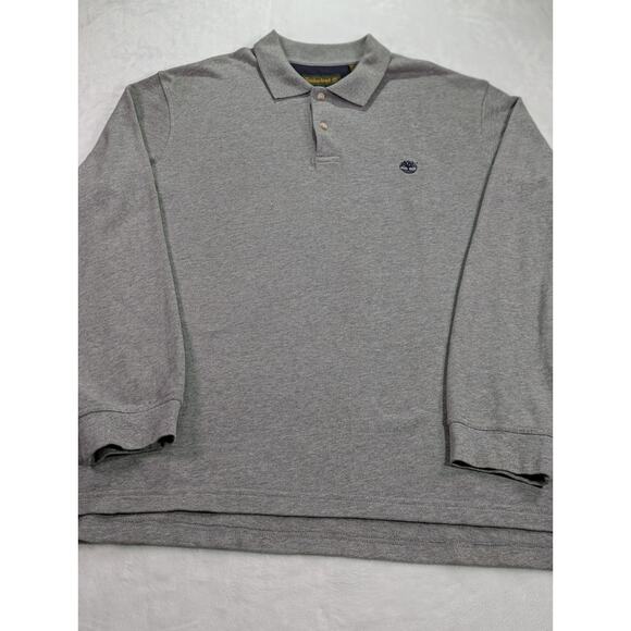 Timberland XL Gray Weathergear Long Sleeve Polo 100% Cotton - Picture 5 of 11
